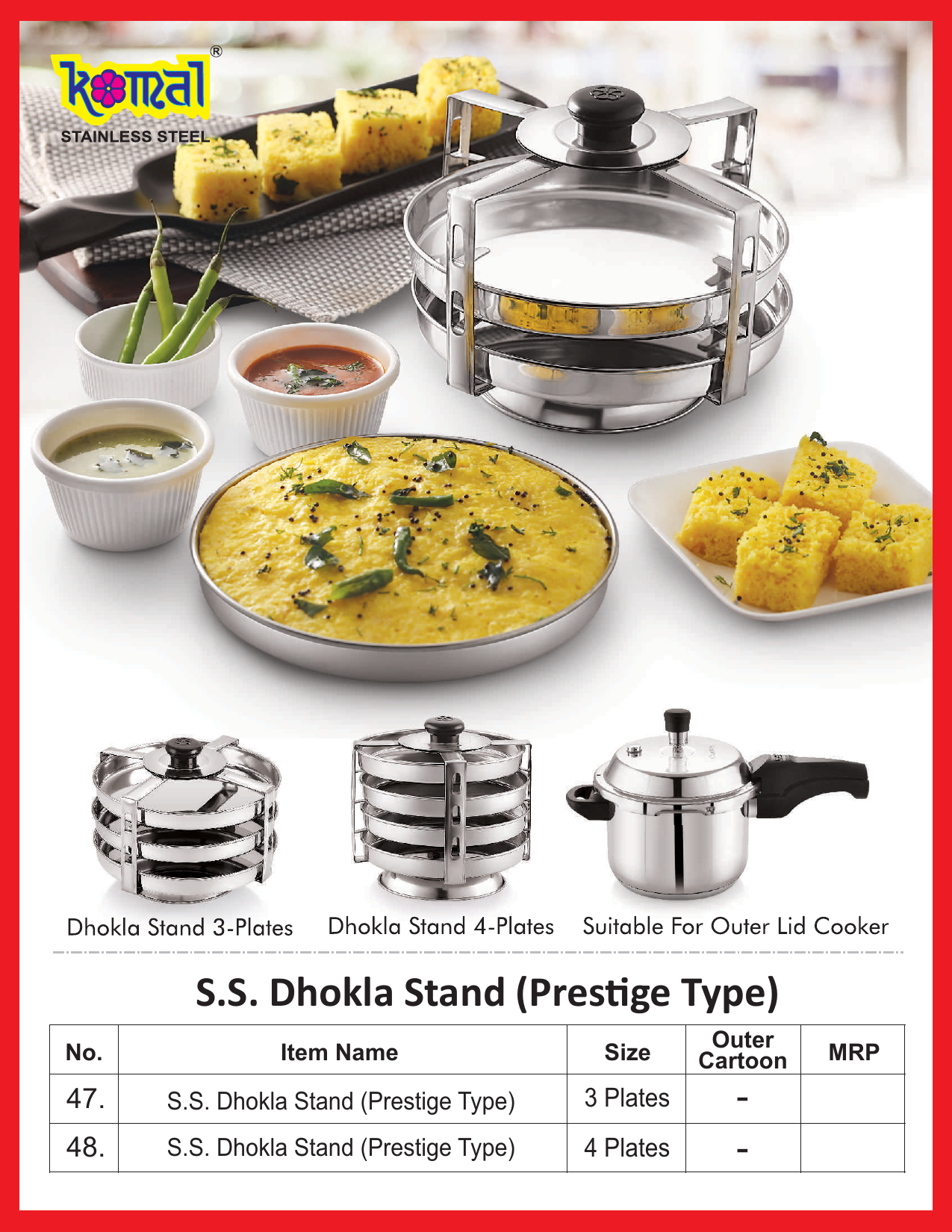 S.S. Dhokla Stand (Prestige Type)