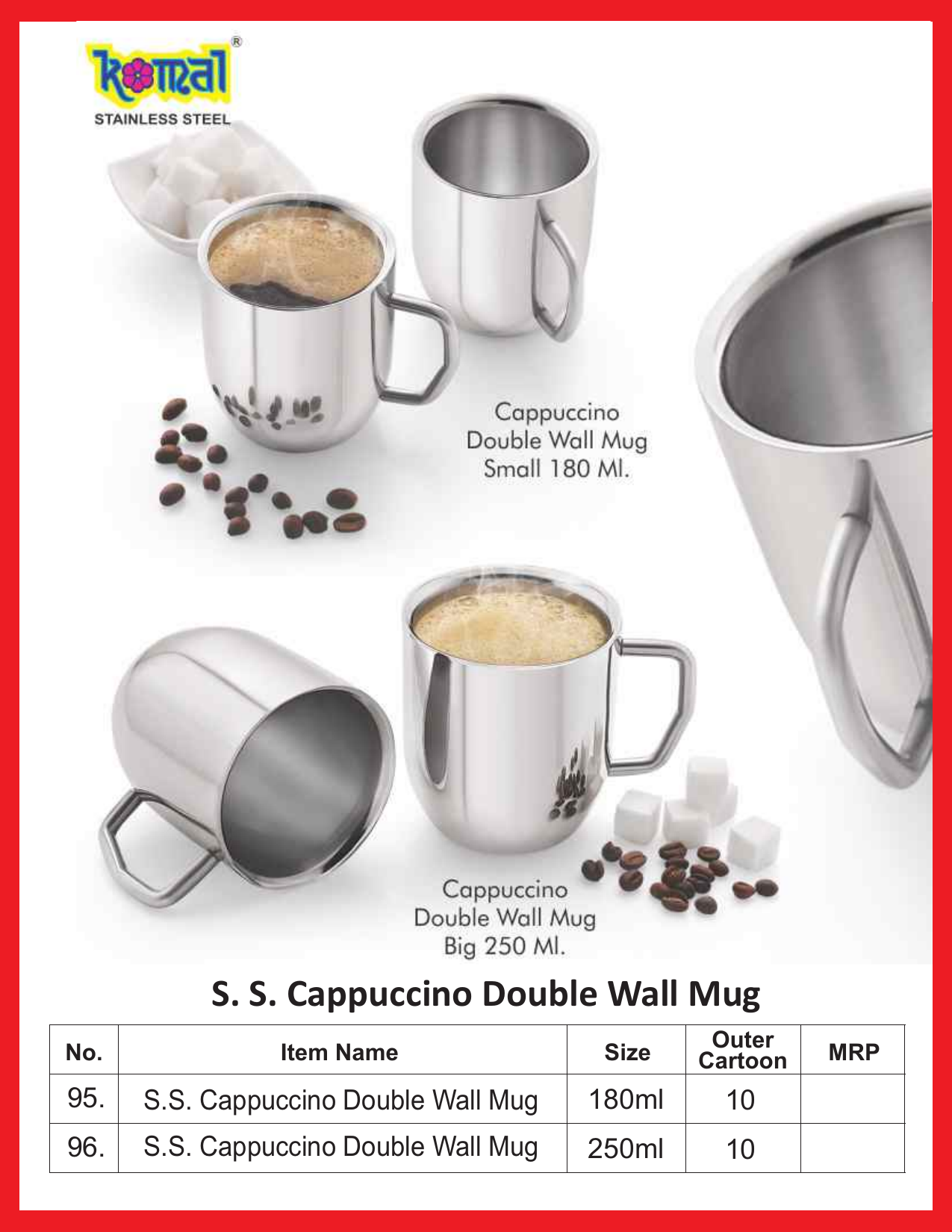 S.S. Cappuccino Double Wall Mug