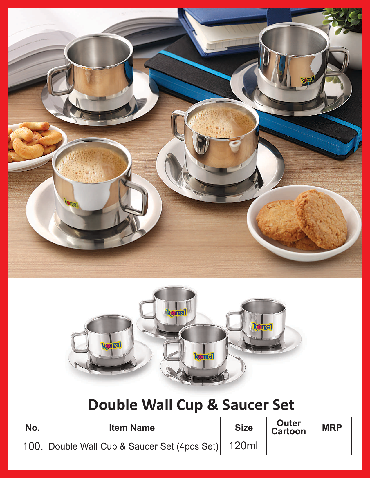 Double Wall Cup & Saucer Set